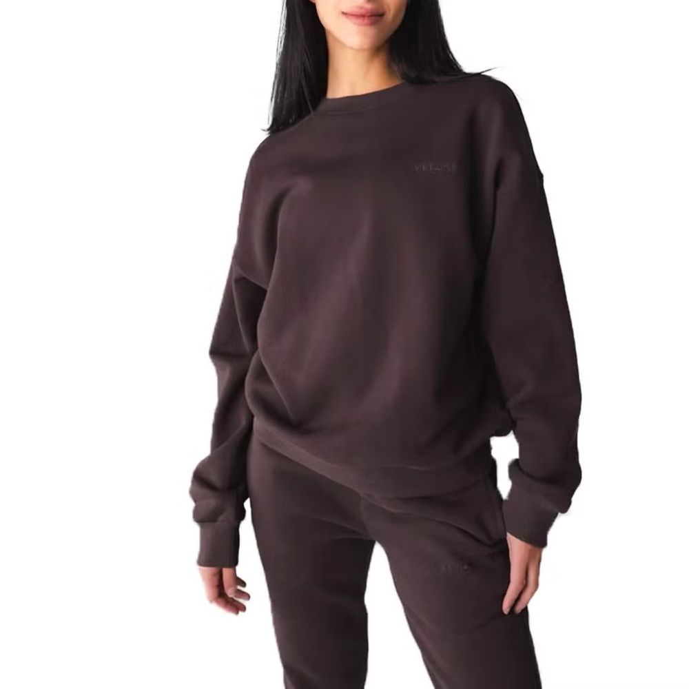 Vitality (S/M) Chocolate Brown Crewneck/Jogger Sweatset- Athleisure, Cozycore